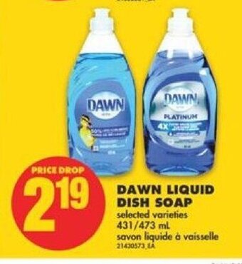 No Frills Dawn liquid dish soap 431/473 ml offer