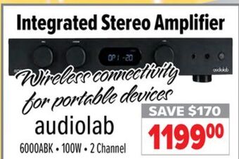 2001 Audio Video Audiolab integrated stereo amplifier offer