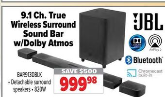 2001 Audio Video Jbl 9.1 ch. true sound bar wireless surround w/dolby atmos offer
