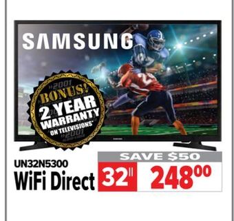 2001 Audio Video Samsung 32" wifi direct offer