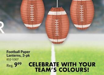Party City Football paper lanterns, 3-pk offer