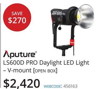 Vistek Aputure pro daylight led light-v-mount offer