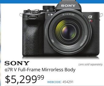 Vistek Sony α7r v full-frame mirrorless body offer