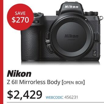 Vistek Nikon mirrorless body open box offer