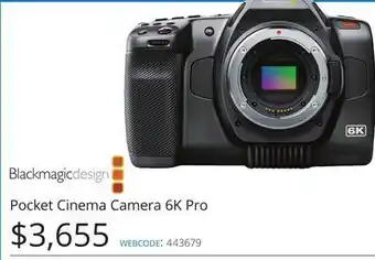 Vistek Pocket cinema camera 6k pro offer