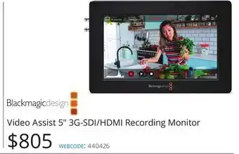 Vistek Video assist 5" 3g-sdi/hdmi recording monitor offer