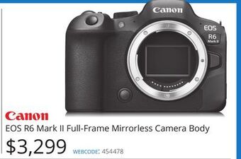 Vistek Canon eos r6 mark ii full-frame mirrorless camera body offer