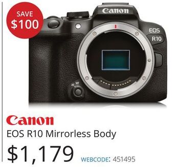 Vistek Canon eos r10 mirrorless body offer