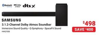 Visions Electronics Samsung 3.1. 2-channel dolby atmos soundbar offer