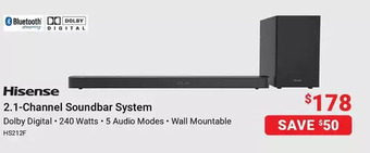 Visions Electronics Hisense 2.1-channel soundbar system offer