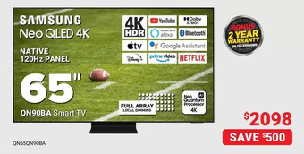 Visions Electronics Samsung neo qled 4k native 120hz panel 65" offer