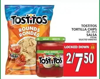 Food Basics Tostitos Tortilla Chips 205-295g, Salsa 418ml offer