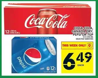 Food Basics Coca-Cola, Canada Dry, Pepsi or 7Up 12x355ml offer
