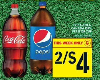 Food Basics Cola-Cola, Canada Dry,Pepsi or 7Up 2L offer