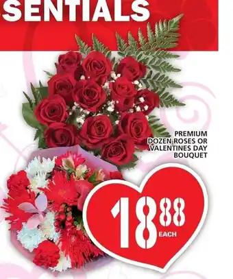 Food Basics Premium Dozen Roses or Valentines Day Bouquet offer