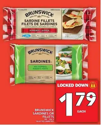 Food Basics Brunswick Sardines or Fillet 100-106g offer