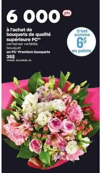 Provigo PC premium bouquets offer