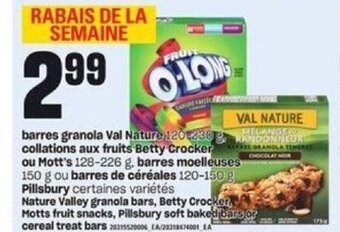 Provigo Nature valley granola bars, betty crocker, motts fruit snacks, pillsbury soft baked bars or cereal treat bars offer