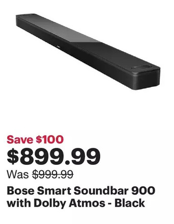 Best Buy Bose smart soundbar 900 with dolby atmos - black offer