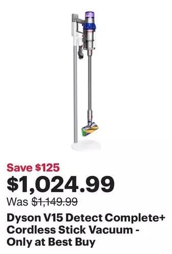 Best Buy Dyson v15 detect complete+ cordless stick vacuum - only at best buy offer