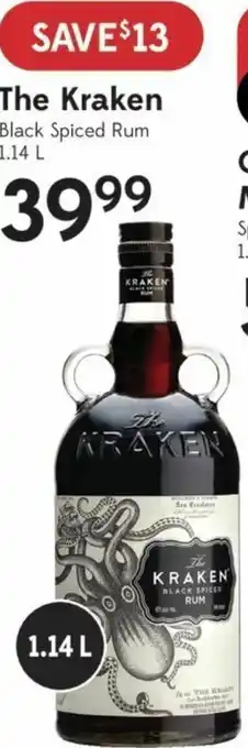 Sobeys The Kraken Black Spiced Rum 1.14 L offer