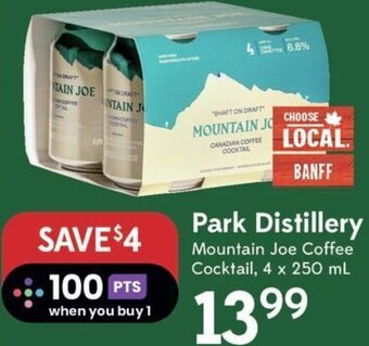 Sobeys Park Distillery Mountain Joe Coffee Cocktail, 4 x 250 ml offer
