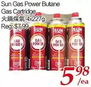 Tone Tai Supermarket Sun gas power butane gas cartridge offer