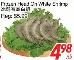 Foody World Frozen head on white shrimp offer