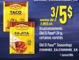 Provigo Old El Paso Seasonings 24g offer