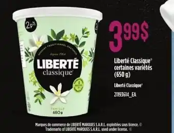 Provigo Liberte Classique 650g offer