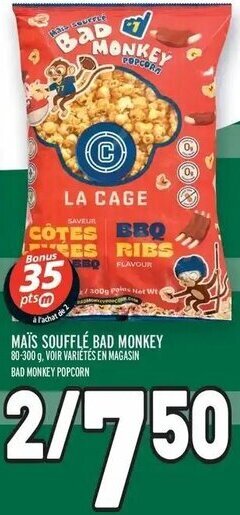Metro Bad Monkey Popcorn offer