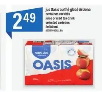 Maxi Oasis jus ou the glace Arizona 8x200 ml offer