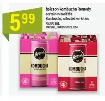 Maxi Remedy boisson kombucha 4x330 ml offer