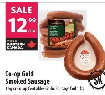 Co-op Co-op Gold Smoked Sausage 1kg or Co-op Centsibles Garlic Sausage Coil 1kg offer