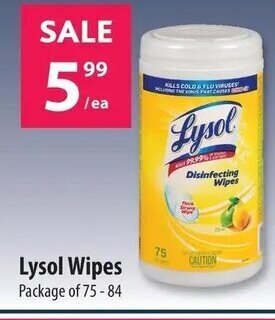 Co-op Lysol Wipes Package of 75 - 84 offer