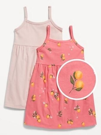 Old Navy Jersey-knit fit & flare cami dress 2-pack for toddler girls offer
