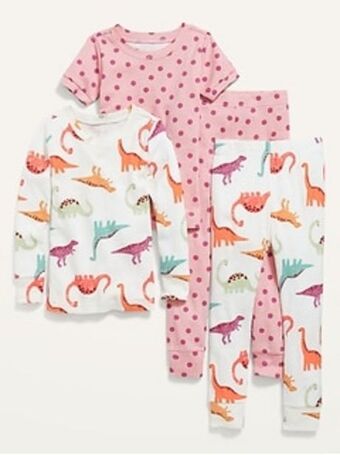 Old Navy Unisex 4-piece printed pajama set for toddler & baby offer