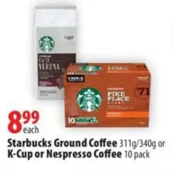 Starbucks ground coffee 311g/340g or K-cup or nespresso coffee 10 pack