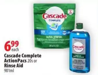 London Drugs Cascade complete actionpacs 20s or rinse aid 901ml offer