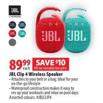 London Drugs JBL clip 4 wireless speaker offer
