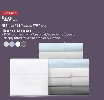 Sleep Country Essential sheet set offer