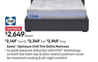 Sleep Country Sealy® optimum chill trio delila mattress offer