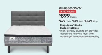 Sleep Country Kingsdown studio burton mattress offer