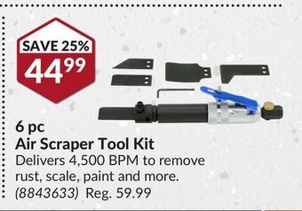 Princess Auto 6 pc air scraper tool kit offer
