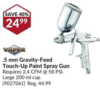 Princess Auto . 5 mm gravity-feed touch-up paint spray gun offer
