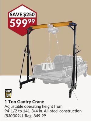 Princess Auto 1 ton gantry crane offer