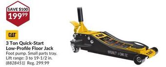 Princess Auto 3 ton quick-start low-profile floor jack offer