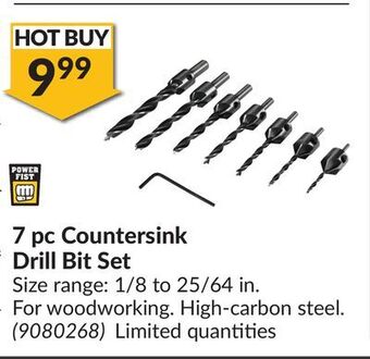 Princess Auto 7 pc countersink drill bit set offer