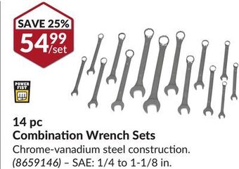 Princess Auto 14 pc combination wrench sets offer