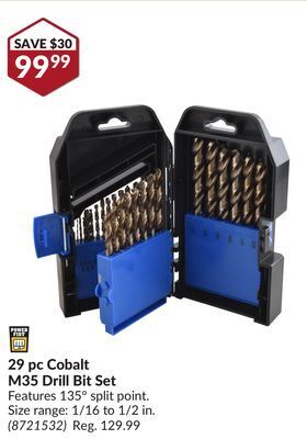 Princess Auto 29 pc cobalt m35 drill bit set offer
